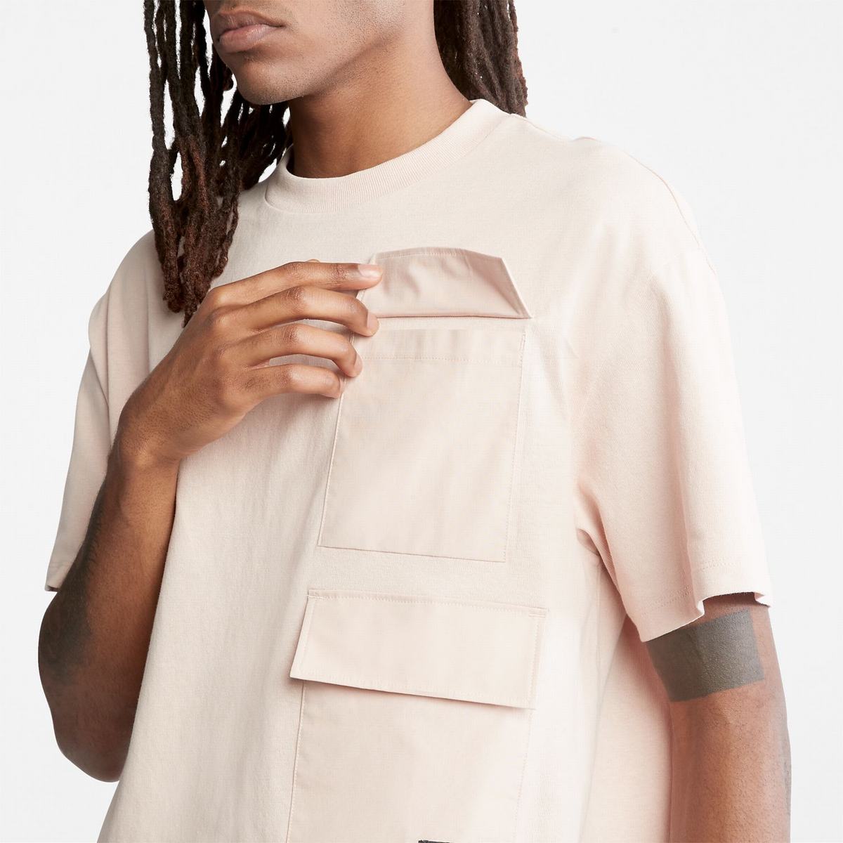 Timberland T Shirts Herre Lyserød | ELUC69870