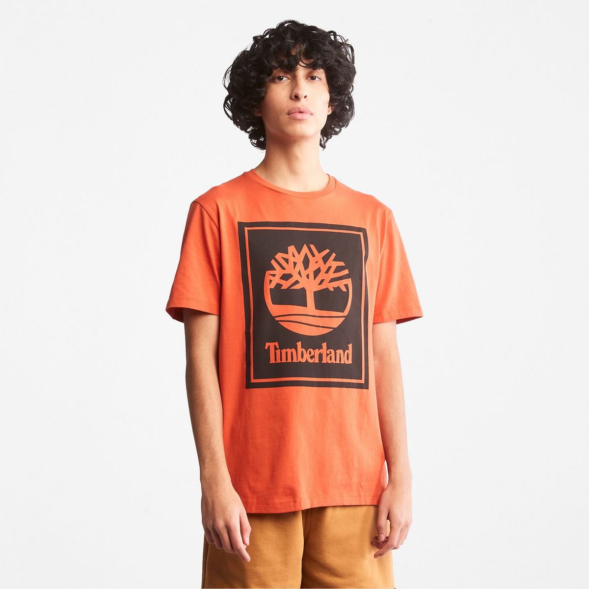 Timberland T Shirts Herre Orange Sort | EAUC49208