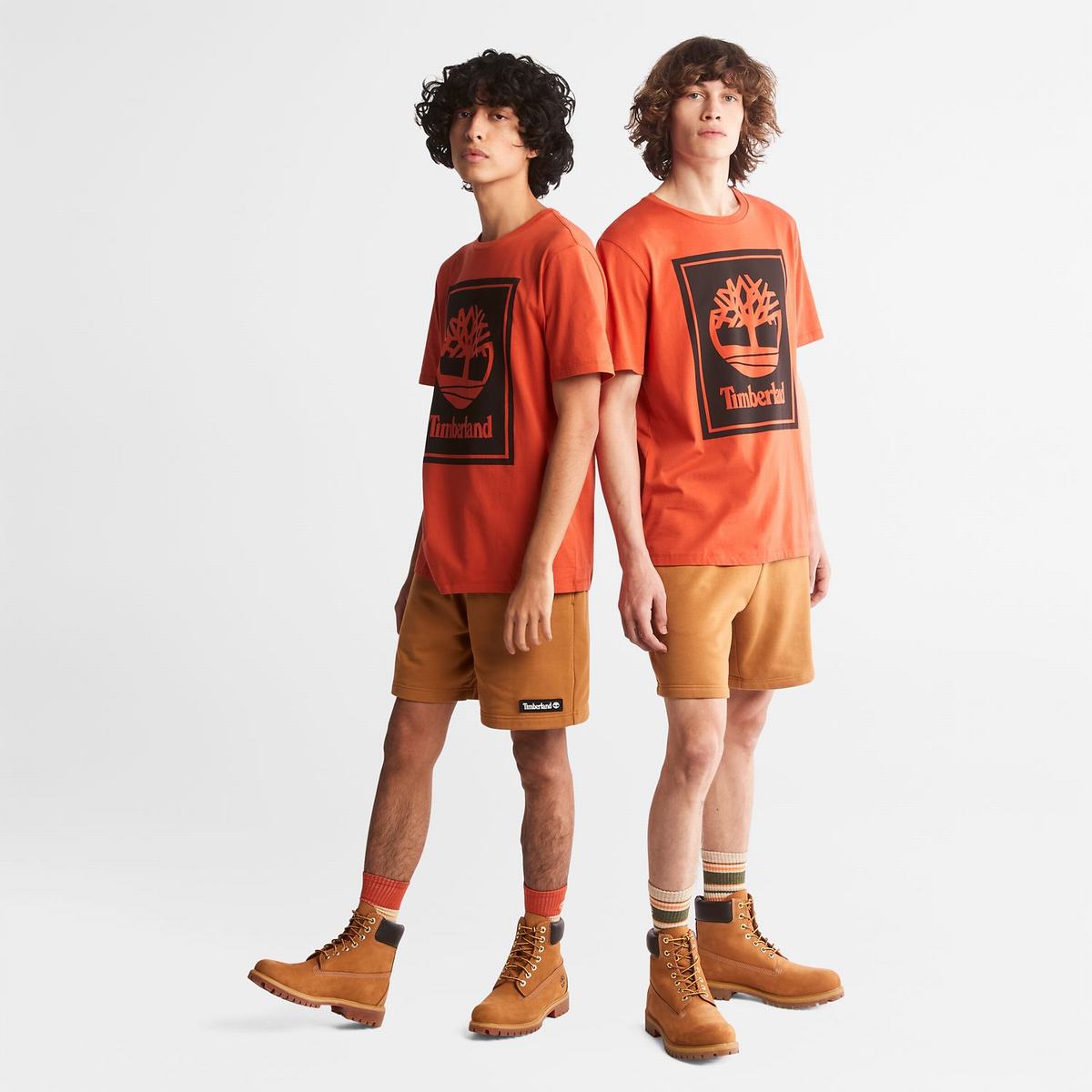 Timberland T Shirts Herre Orange Sort | EAUC49208