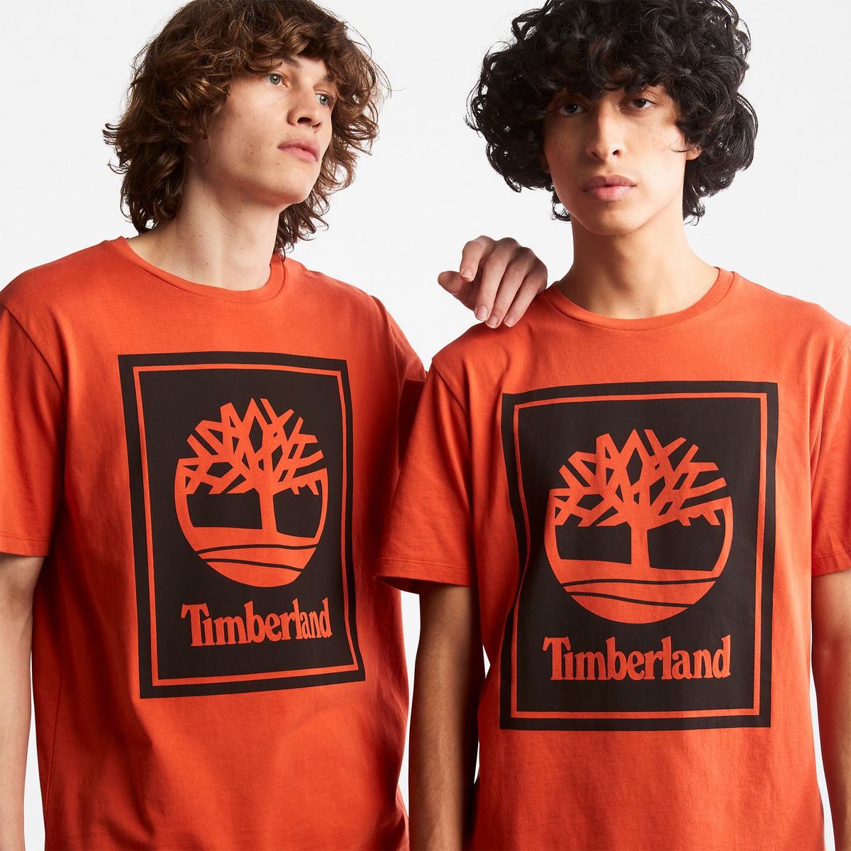 Timberland T Shirts Herre Orange Sort | EAUC49208