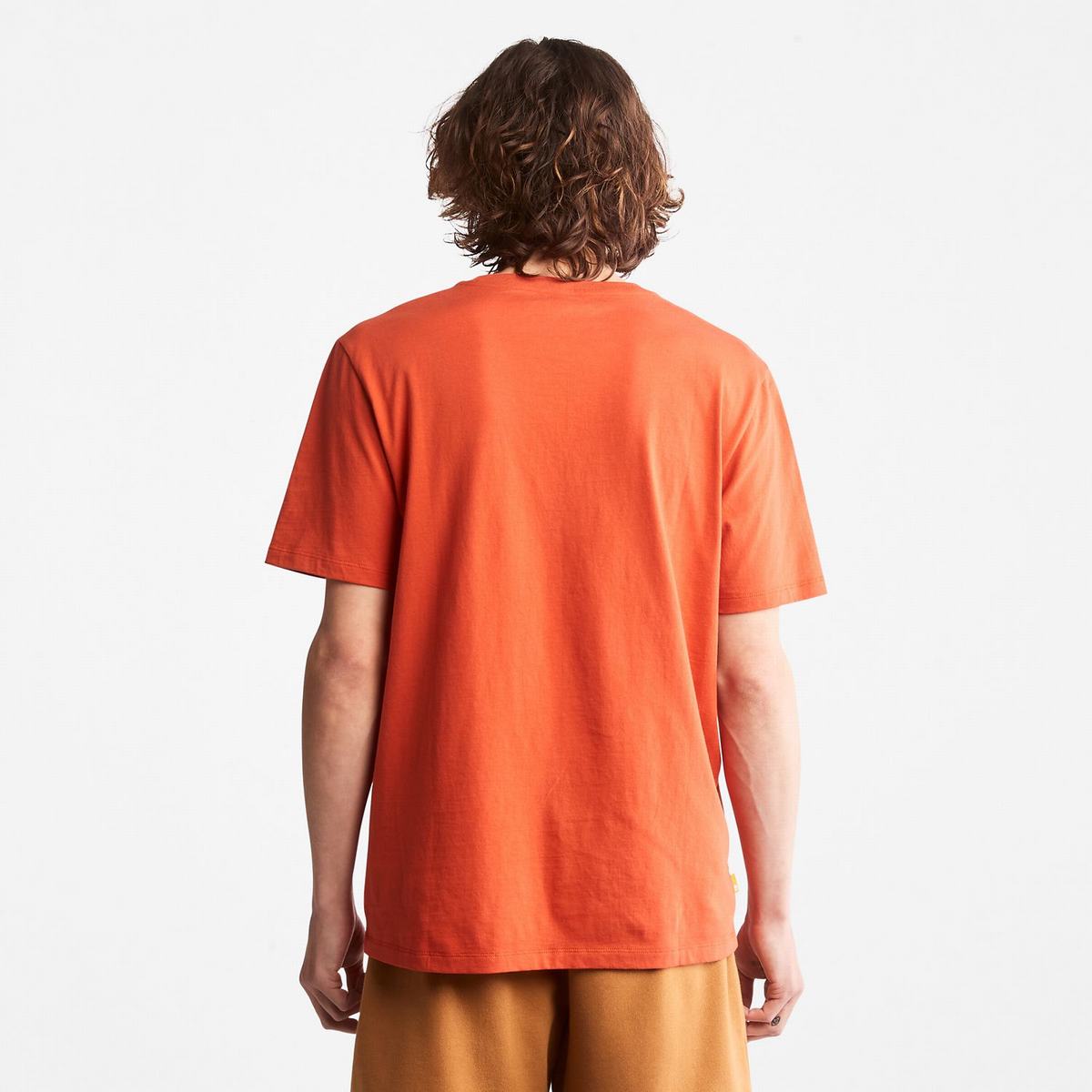 Timberland T Shirts Herre Orange Sort | EAUC49208