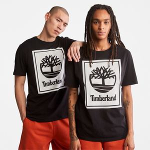 Timberland T Shirts Dame Sort Hvide | ZAPU47582